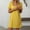 Yellow, variant on Womens Summer Dress Square Neck Short Sleeve Ribbed Slim A Line Mini Fit and Flare Dresses 2025