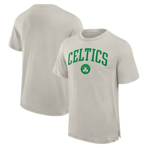 Men's Fanatics  Cream Boston Celtics Crossover Collection Pull Up Jumper Shot Premium T-Shirt