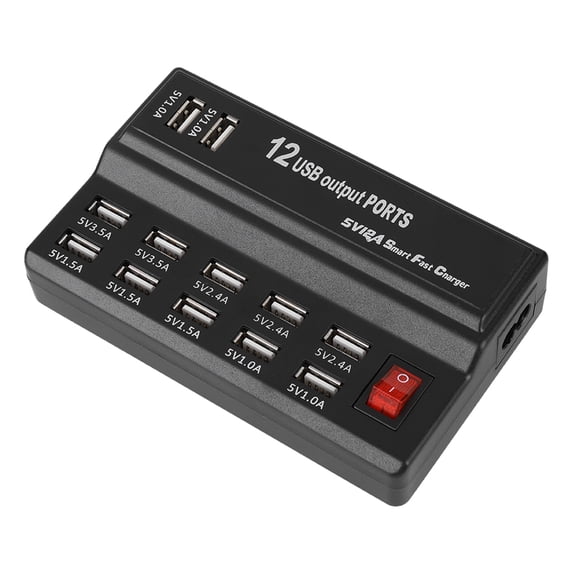 12 Port Charging Station, Multiple Devices 12 Ports USB Hub, For Home