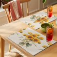 thumbnail image 4 of Summer Sunflower Placemats Set of 1, Vintage Plant Yellow Flower Linen Texture Non-Slip Place Mats Washable Table Mats for Kitchen Dining Table Decorations Indoor/Outdoor, 4 of 9