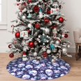 thumbnail image 4 of Cauagu 30" Christmas Tree Skirt Skull flower white blue Pattern Christmas Tree Decorations Tree Mat for Xmas Decorations Occasion Holiday Home Decor -30", 4 of 7