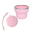 thumbnail image 2 of Vaso de agua plegable de silicona de 200 ml con tapa y cuerda colgante, vaso portátil para viajes, camping y exteriores, para bebidas frías y calientes., 2 of 6