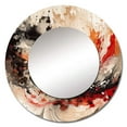 thumbnail image 2 of Designart "Chromatic Agate in Red and Black II" Abstract Rund Mirror For Wall Decor - Large Red Round Printed Mirror - Modern Round Mirror 29" x 29" Inch, 2 of 5