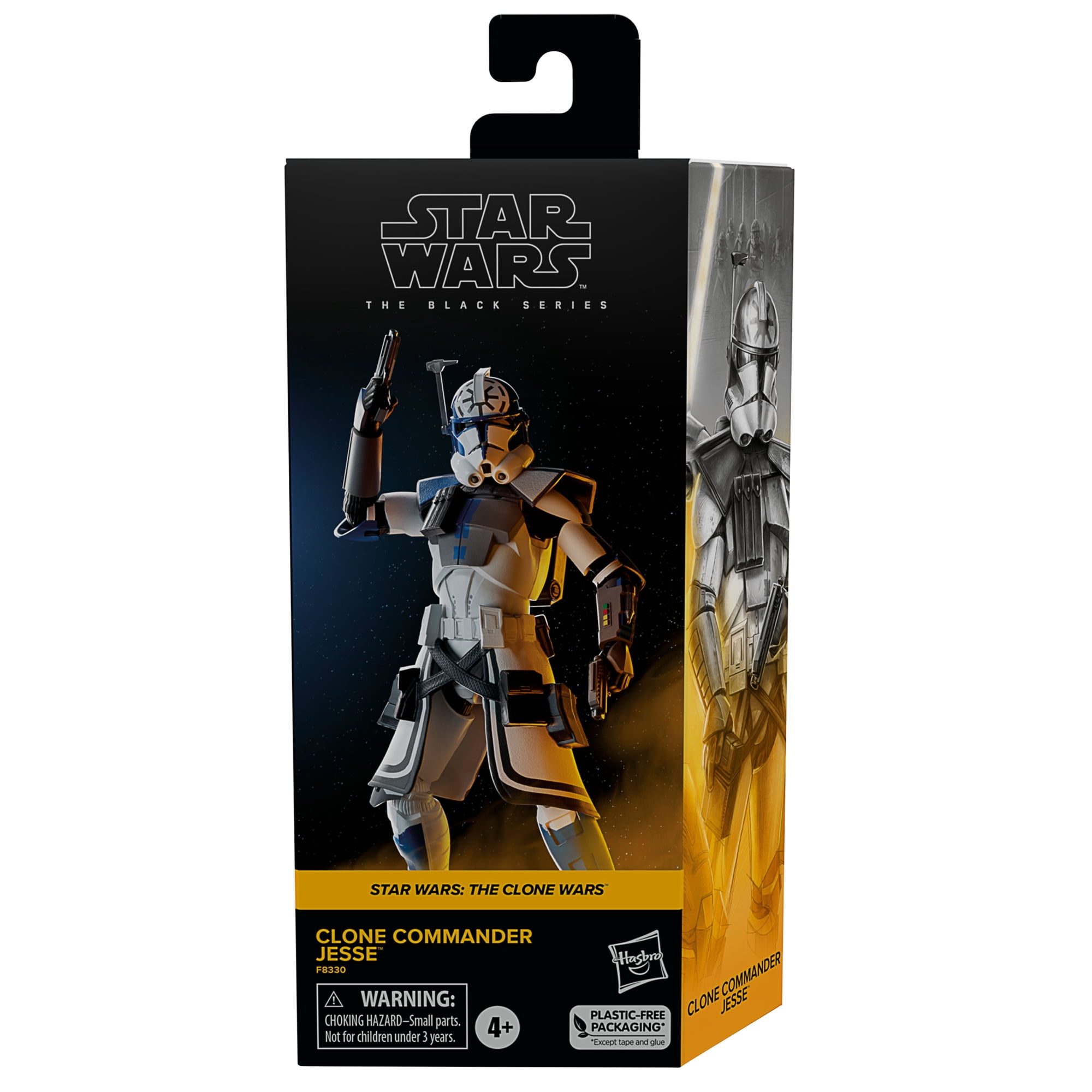 Star Wars The Clone Wars: The Black Series Clone Commander Jesse Figure, 6" Tall, Plastic Multicolor