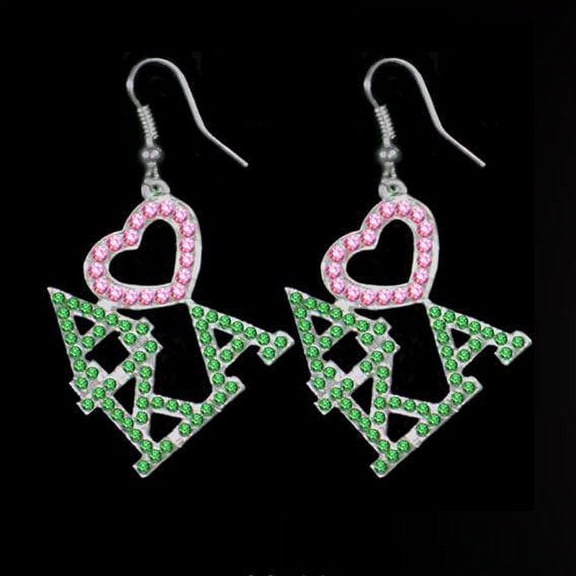 AKA Color Crystal Heart Earrings
