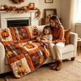 thumbnail image 6 of Clearance! Fall Decor, Fall Decorations for Home, Fall Pumpkin Maple Plaid Flannel Throw Blanket Sofa Bed Decor, 6 of 7