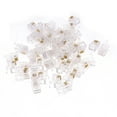 thumbnail image 1 of Unique Bargains 50 Pcs 4P4C RJ9 Jack Connector Clear for Telephone Cable Wire, 1 of 2