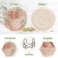 thumbnail image 4 of 6 Pcs Drink Coasters with Holder 3.94in Woven Coasters for Drinks Cute Christmas Design Coaster Set for Protection Table, 4 of 7