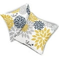 thumbnail image 4 of Blue and Yellow Dahlia Pillow Covers 18x18 Inch Set of 2 Elegant Gray Navy Blue Flower Decorative Throw Pillow Covers Linen Cushion Cover Pillow Case for Couch Sofa Bedroom Living Room, 4 of 6