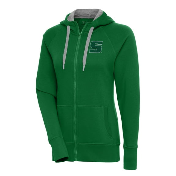 Women's Antigua Green Slippery Rock Pride Victory Full-Zip Hoodie