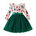 thumbnail image 3 of Huesdet Toddler Girls Christmas Velvet Twirl Dresses Little Girl Casual Long Sleeve Swing A-Line Skater Party Dress(Green,3-4 Years), 3 of 8