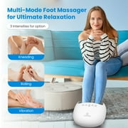 COMFIER Foot Massager with Heat, Shiatsu Deep Kneading Massage Machine for Plantar Fasciitis & Foot Pain Relief, Fits Men Size up to 14, White