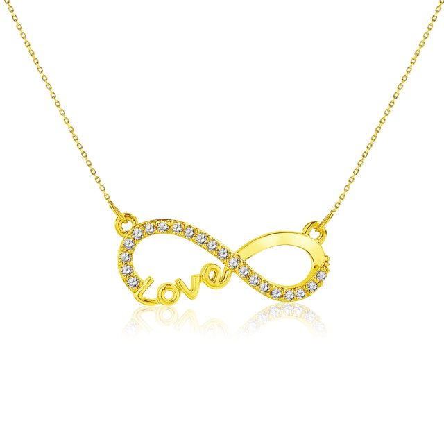 Collar con Colgante de Amor Infinito JeenMata Joyas Significativas para Ella Oro Amarillo 18 K
