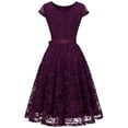 thumbnail image 5 of Dressystar Women Floral Lace Short Bridesmaid Dress Female Wedding Formal Party Dress, 5 of 8