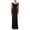 Black, variant on BLONDIE Womens Black Short Sleeve Full-Length Body Con Evening Dress Juniors 3