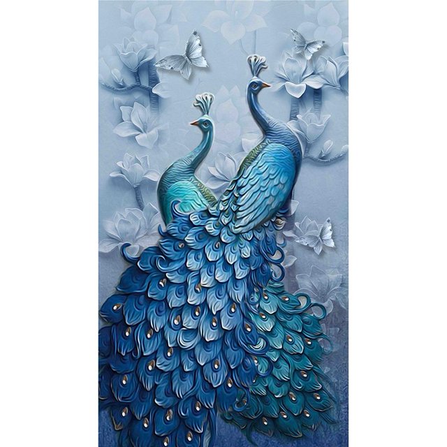 5D bricolaje completo taladro cuadrado diamante pintura pavo real Cruz puntada mosaico Kit Tmvgtek decoración de arte en el hogar