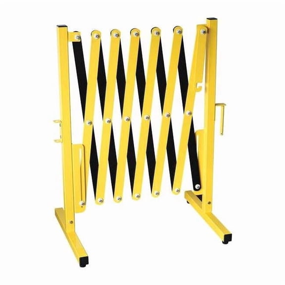 Portable Barricade, Black/Yellow, No Legend, Powder Coated