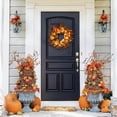 thumbnail image 2 of White Pumpkin Maple Leaf Hydrangea Wreath Wall Hanging Simulation Flower PVC Halloween Wreath Front Door Decoration Pendant, 2 of 8