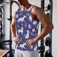 thumbnail image 3 of Wukai Cute Dog Print Men’s Workout Tank Top Sleeveless Muscle T shirt Gym Running Fitness Tank Top-3X-Large, 3 of 7