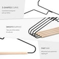 thumbnail image 3 of Premium Black Matt Metal Suit Clothes Hanger 10 Pack with a Smooth Beech Wood Pants Bar,Unique Coat Hanger Dress Hanger Shirt Hanger, 3 of 4