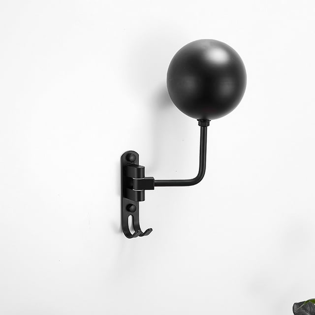 Soporte para casco de motocicleta, soporte para casco de motocicleta con forma de balón de fútbol Soporte de pared con rotación de 180° con gancho doble para ropa deportiva, abrigos, sombreros, a