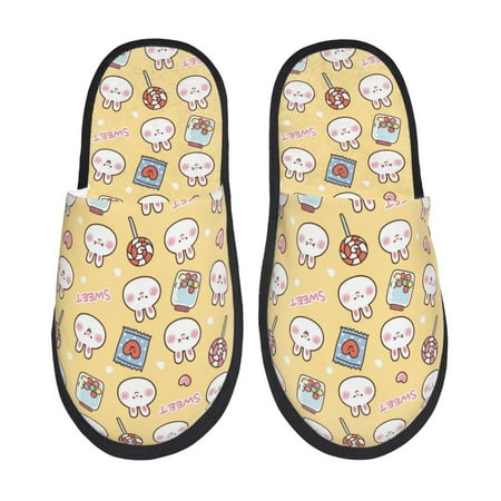 

Tideii Rabbit And Candy for Home Indoor Cotton Slippers Autumn and Winter EVA Plush Slippers Household Supplies Unisex-Large