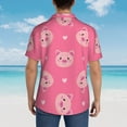 thumbnail image 6 of Easygdp Cartoon Pigs and Hearts Men's Hawaiian Shirts Print Lapel Short Sleeve for Beach, vacation, party, casual occasions - Large, 6 of 9