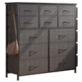 thumbnail image 2 of Shininglove 43-Inch Fabric Dresser for Bedroom with 12 Drawers, Sturdy Metal Frame, Wood Tabletop, Dark Grey, 2 of 7
