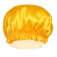 thumbnail image 1 of Women's Fashion Bonnet Soft Silk Smooth Double Layered Button Adjustable Hair Hat for Daily Home Comfortable Sleep Hat Yellow, 1 of 6