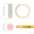 thumbnail image 3 of ANGARA Natural Twin-Row Diamond Hoop Earrings in 14K Yellow Gold for Women (Size-2mm| Color-G| Clarity-VS2) | April Birthstone, Anniversary, Jewelry Gift for Women | Natural Diamond Earrings, 3 of 8