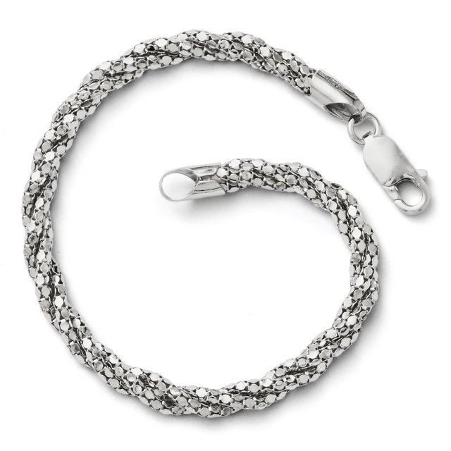 925 Sterling Silver Mesh Bracelet Chain Fancy