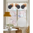 thumbnail image 4 of Navy Blue Brown Art Kitchen Valances for Windows Farmhouse Linen Window Valance Curtain for Living Room Window Treatment Modern Art Geometric Splashing Valance Rod Pocket Topper Drape, 42 x 12 Inch, 4 of 6