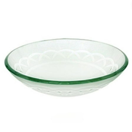 Decolav White Etched Art Glass Vessel Sink Bathroom Vanity Bowl 1020-WH