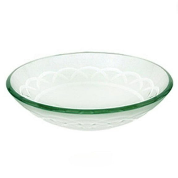 Decolav White Etched Art Glass Vessel Sink Bathroom Vanity Bowl 1020-WH