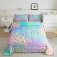 thumbnail image 2 of Castle Fairy Cheetah Leopard Print Bedding Comforter Set 2pcs for Girls Female Women,Abstract Gradient Glitter Twin Comforter Sets Microfiber,Dreamy Princess Breathable Bedding Set, 2 of 8