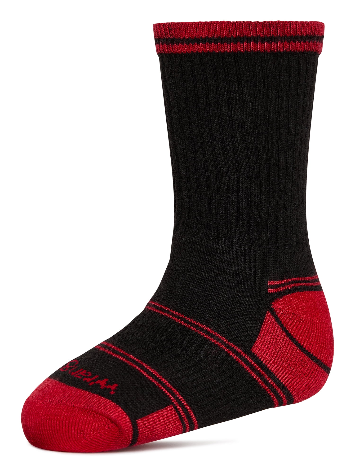 Wrangler Boys' Essentials Cool Comfort Crew Socks, Assorted Cushioned Socks for Kids, Small, 6-Pack