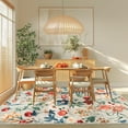 thumbnail image 2 of BERTHMEER 6'x9' Area Rugs for Living Room Bedroom Kitchen Farmhouse Playroom Washable Non Slip Vintage Oriental Flower Dorm Office Dining Room Carpets,Beige, 2 of 6