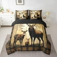 thumbnail image 2 of Feelyou Jungle Deer Family Bedding Comforter Set 7 Pieces for Teen, Vintage Buffalo Plaid Full Bedding Set, Rustic Wildlife Reversible Fitted Sheet Flat Sheet, Breathable Home Decor, 2 of 7