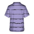 thumbnail image 3 of Xfvqtps V-Neck Stripe Scrubs Tops for Women Plus Size Stretch Wrinkle-Resist Medical Nursing Uniform with 2 Pockets Comfortable Lightweight Short Sleeves Casual Working Uniform Purple, 3 of 4