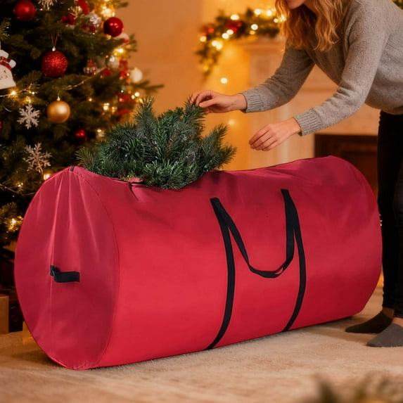 60x30 Inch Christmas Tree Storage Container - Heavy Duty Oxford Fabric Zippered Bag for 4.8 Ft Artificial Tree, Extra Large Tote with Handles for Decorations Storage