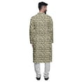 thumbnail image 3 of Atasi Button Down Asymmetrical Kurta for Men Printed Mandarin Long Sleeve Shirt, 3 of 5