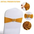 thumbnail image 3 of 20Pcs Chair Sashes Bows Stretch Chair Cover Band with Buckle Slider for Wedding Party Reception Banquet Decoration-golden, 3 of 5