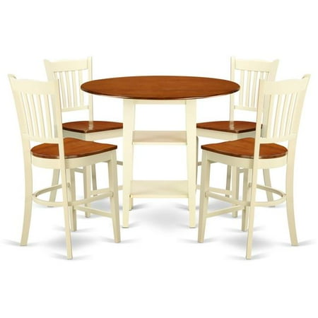 East West Furniture Sudbury 5 Piece Double Drop Leaf Dining Table East West Furniture Sudbury 5 Piece Double Drop Leaf Dining Table Set With Slat Back Chairs Ermilk Cherry