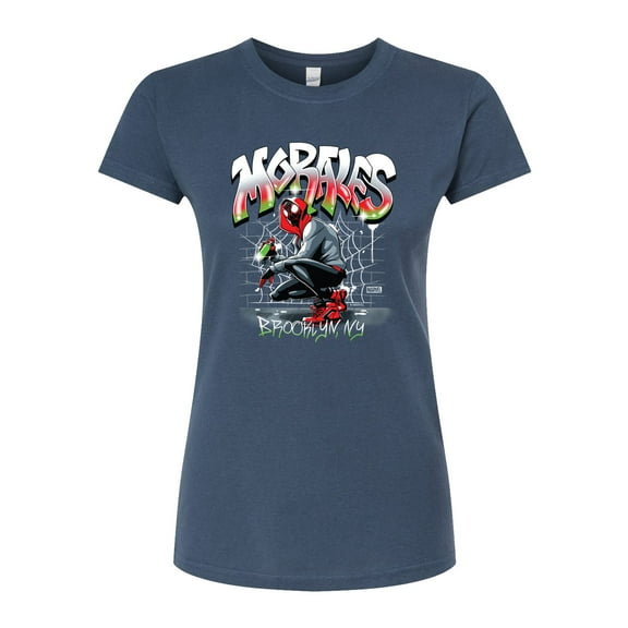 Marvel Spider-Man - Miles Morales Spray Paint - Juniors Fitted Graphic T-Shirt