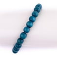 thumbnail image 3 of The Bead Chest Wood Stretch Bracelet, Aqua Blue - Stackable Beaded Jewelry, Unisex for Men & Women, 3 of 3