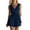*022-Navy, variant on Cutuoiiu Womens Sleeveless Rompers Loose Fit Solid Color Deep V Neck Casual Jumpsuit Shorts Wrap Belted Waist Cotton Summer Daily Wear