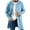 Blue, variant on Men Long Coat Button Long Sleeve Thin Fleece Jacket with Pocket,Loose Windproof Fall Winter Daily Casual Comfy Wear,Mid Length Style,Green,L