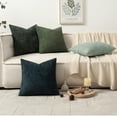 thumbnail image 3 of SUSIELADY Set of 4 Decorative Throw Pillow Covers 20x20 Inch, Soft Chenille Cushion Covers for Couch Sofa Bed, Boho Farmhouse Style for Living Room & Bedroom Decor, Green Forest, 3 of 6