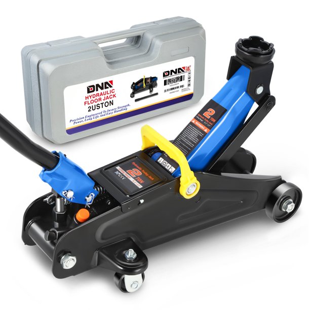 Elevador de suelo hidráulico DNA MOTORING, 2 toneladas, 5,1-13 pulgadas, azul