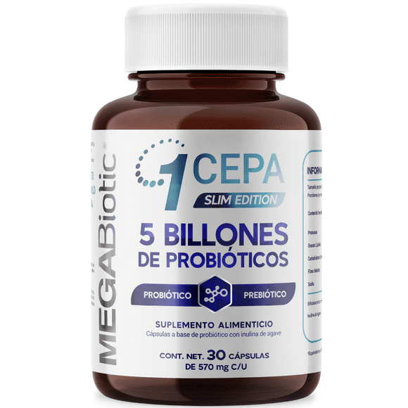 Probióticos Megabiotic Slim Edition 5 Billones 1 Cepa con Inulina de Agave 30 caps